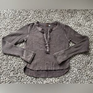 Free People Brown Long Sleeve Top